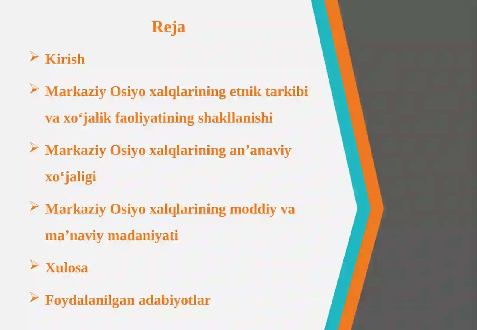 Markaziy Osiyo xalqlari hoʻjaligi va madaniyati 2