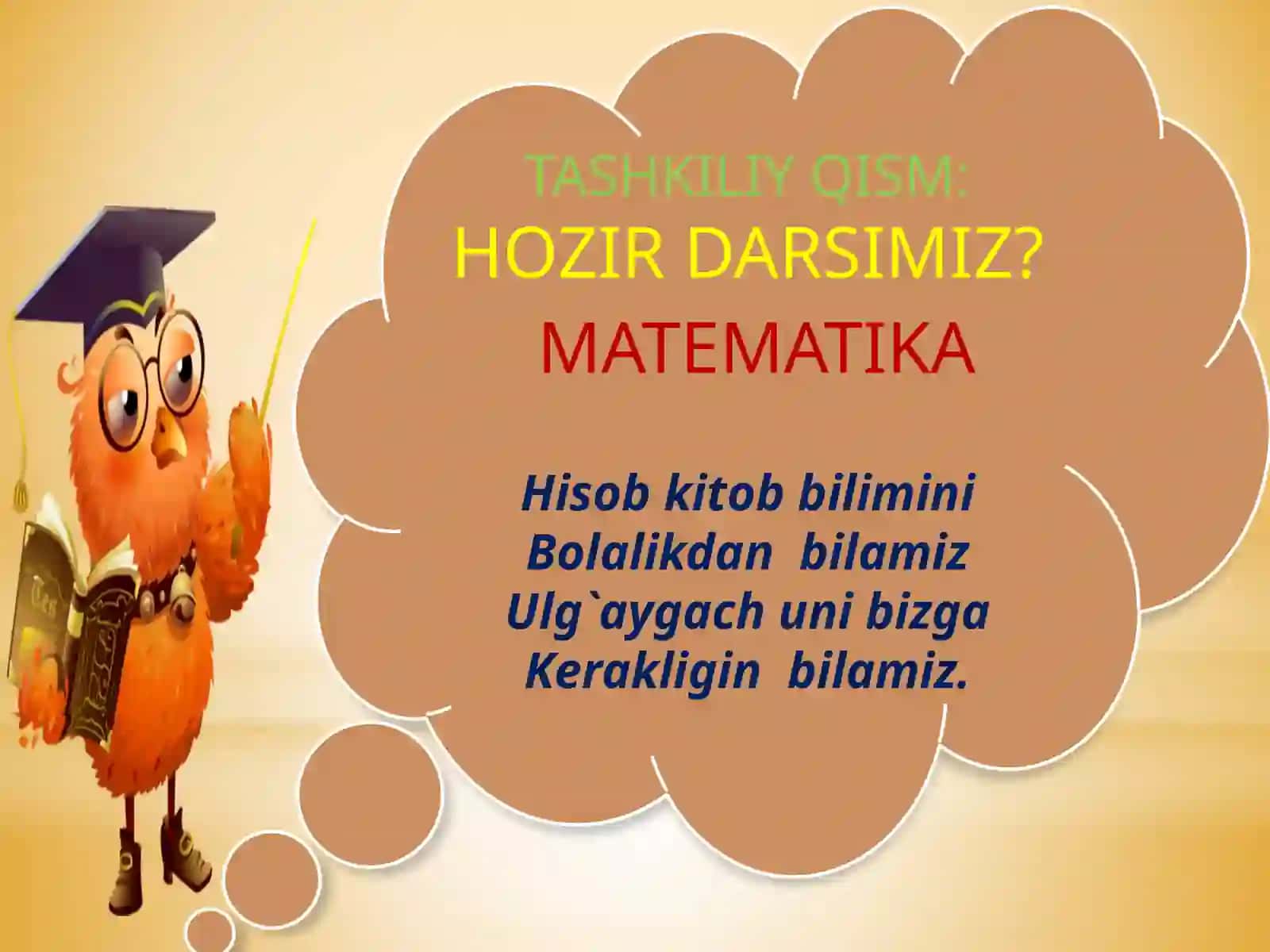 9 sonini bir xonali songa ko'paytirish va 9 ga bo'lish 2