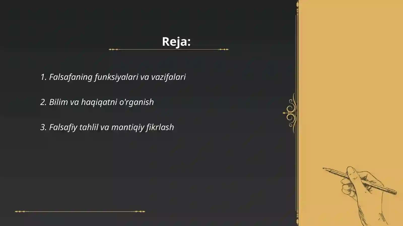 Falsafa funksiyalari 2
