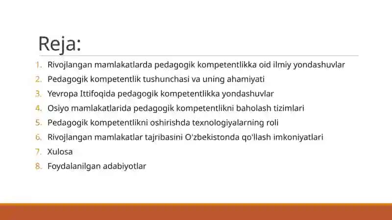 Rivojlangan Mamlakatlarda Pedagogik Kompetentlik 2