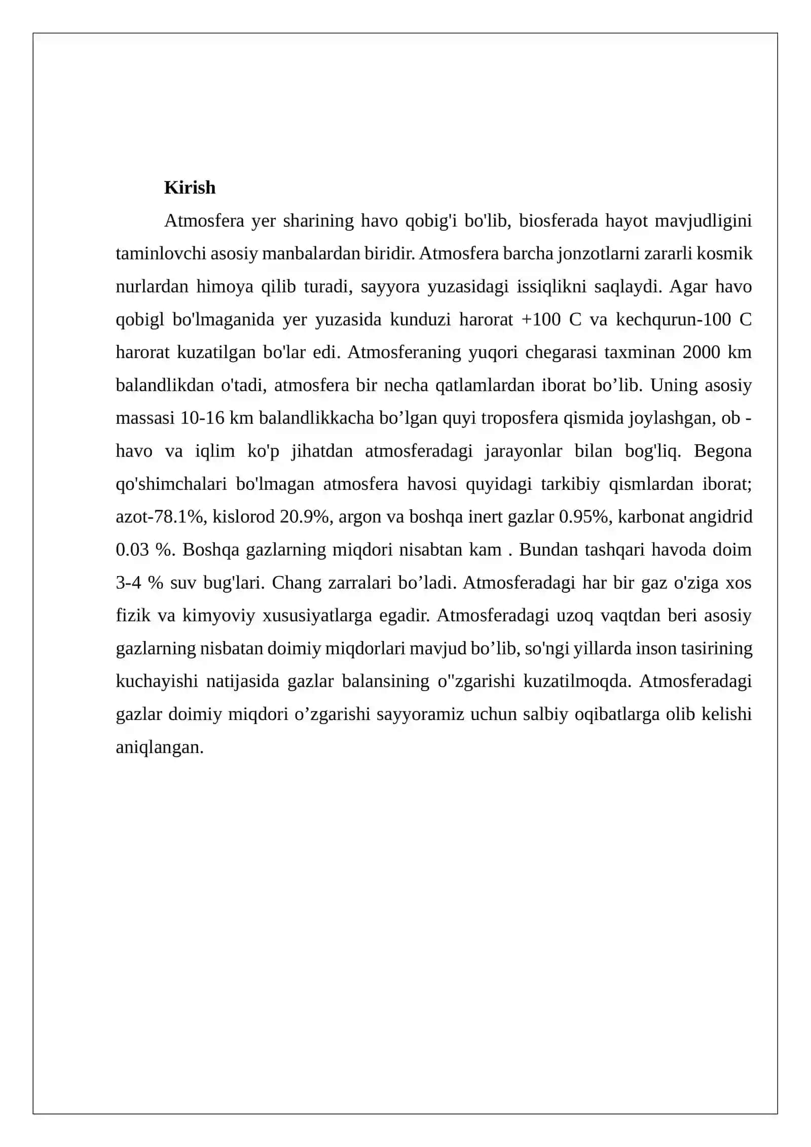 Atmosfera havosining ifloslanishi 2