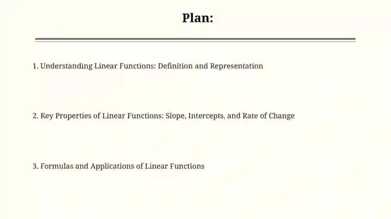 Concept of linear function and it's properties 2