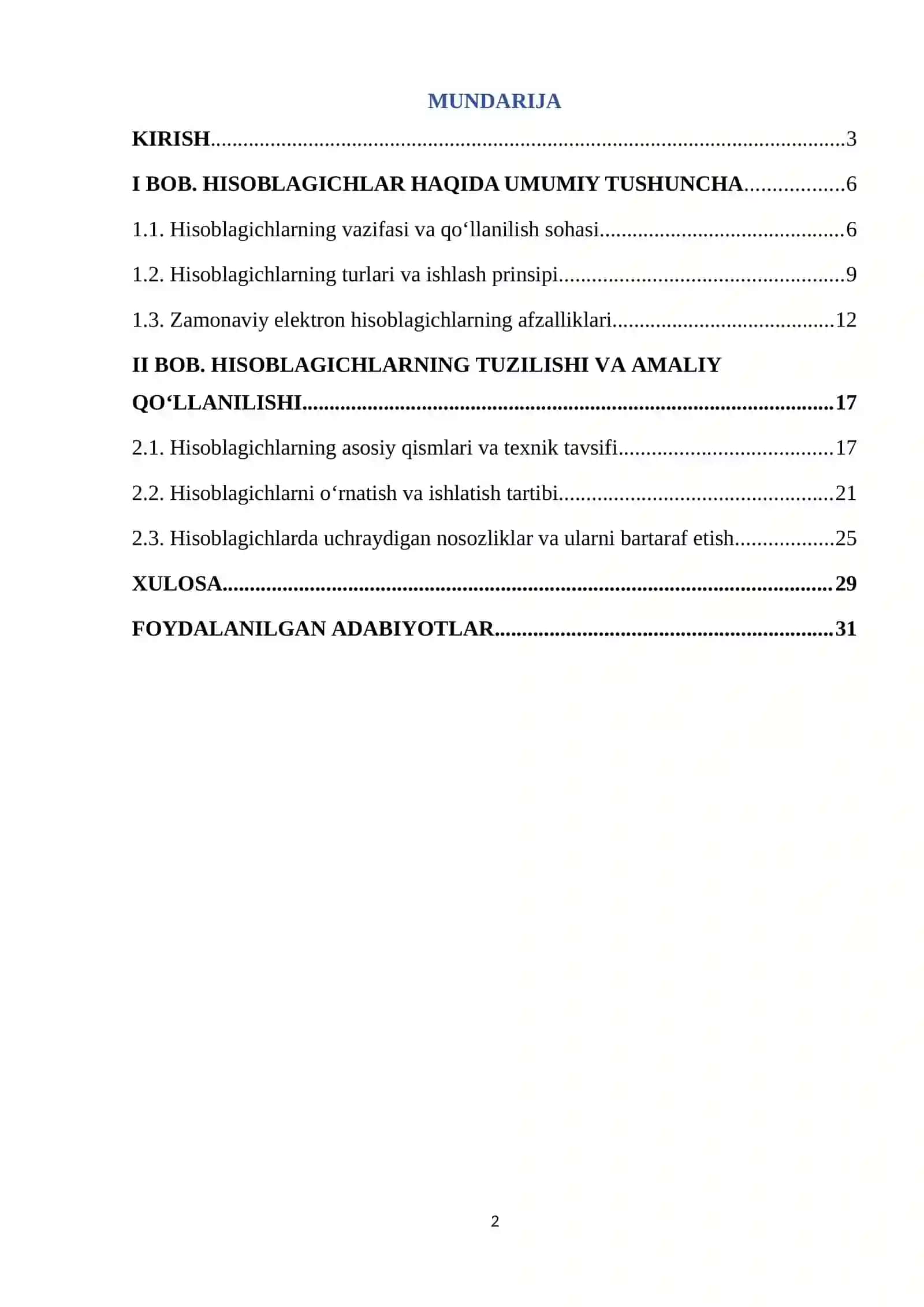 Hisoblagichlar. 2