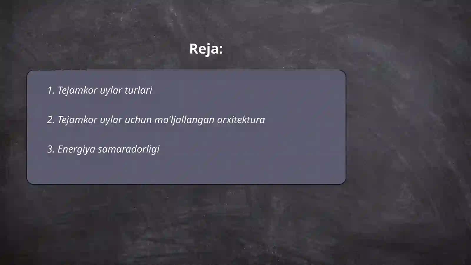 Tejamkor uylar 2