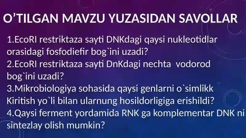 GEN MUHANDISLIGIGA ASOSLANIB O‘SIMLIK IRSIYATINI O‘ZGARTIRISH 2