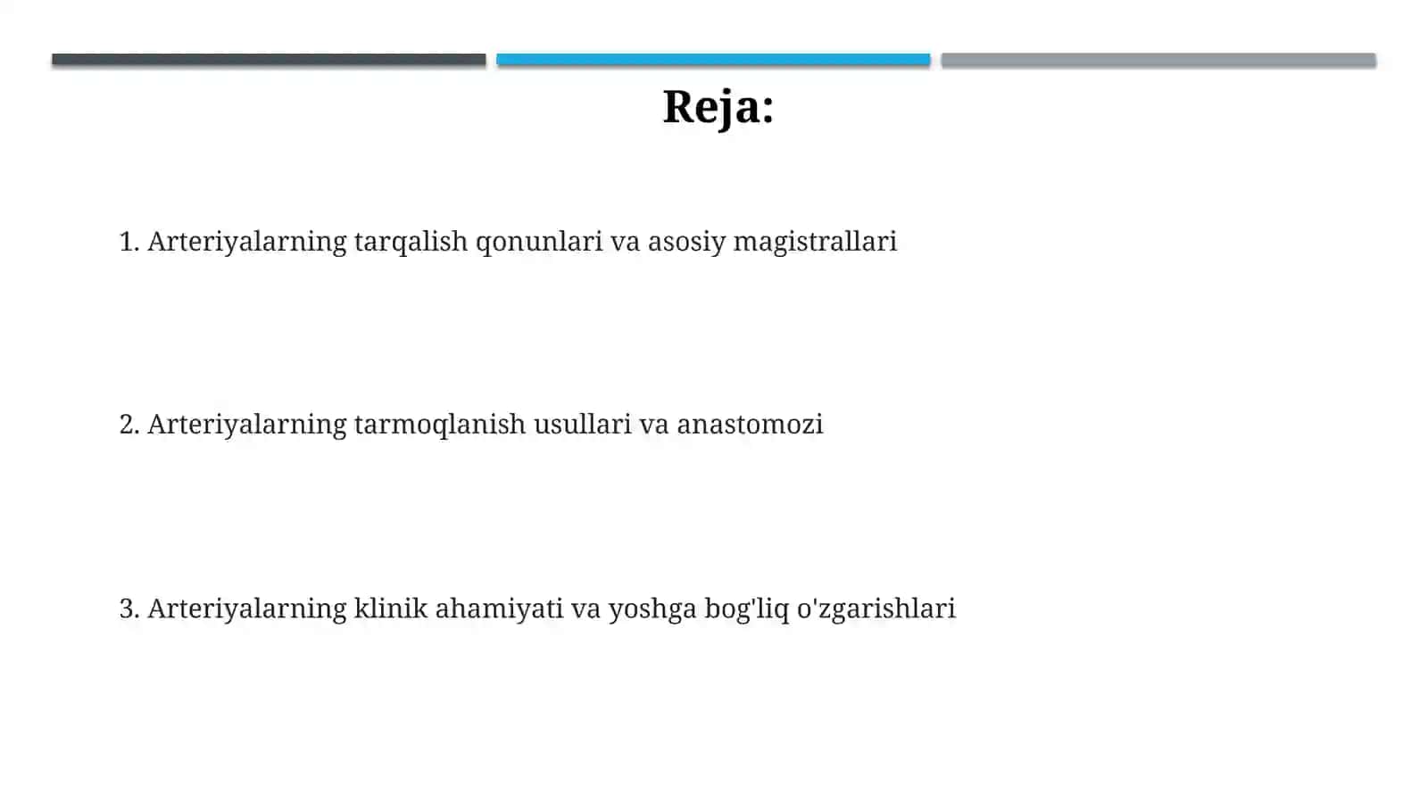 Arteriyalarning tarqalish qonuniyatlari 2