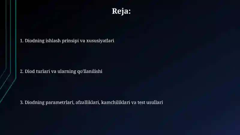 Diodlarning ishlash Prinsipi va turlari 2