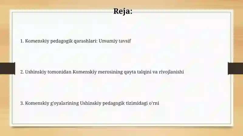 Komenskiyning pedagogik qarashlari 2