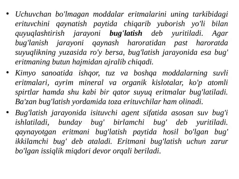 Isitish Bug'latish Sovitish Va Kondeksiya Lanish Jarayoni 2