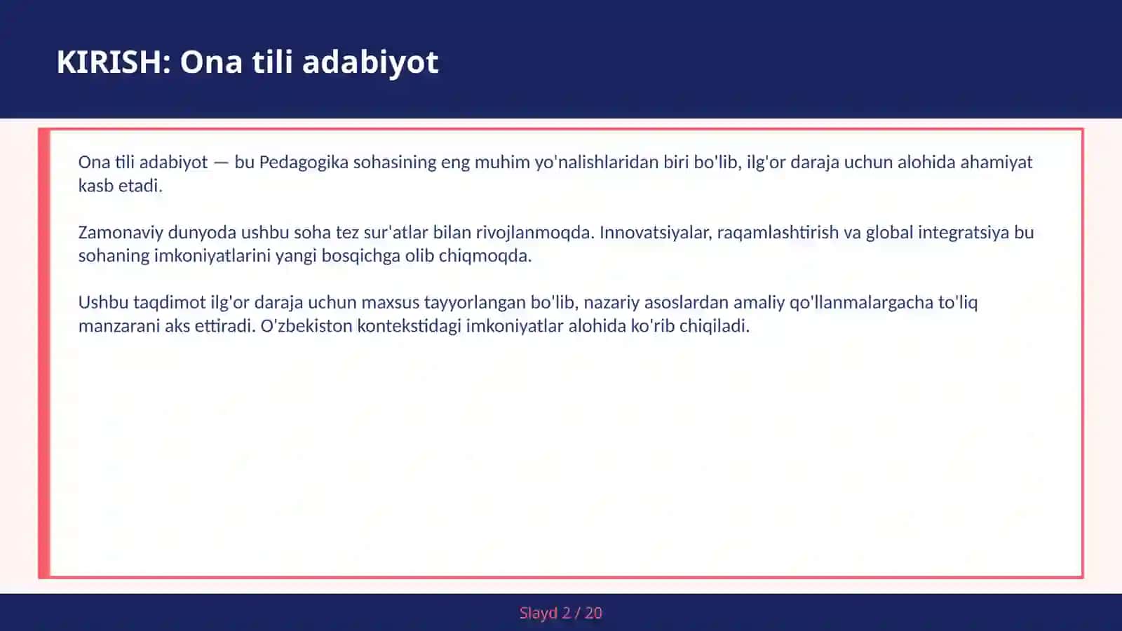 Ona tili adabiyot 2