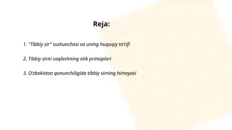 Tibbiy sirning etik va huquqiy jihatlari 2