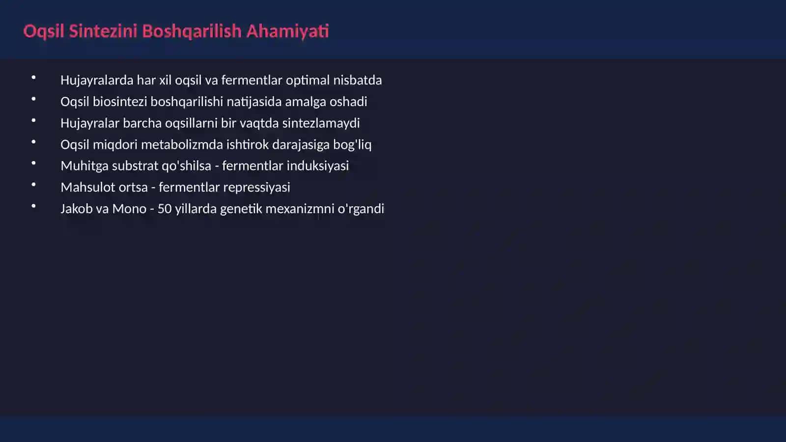 Oqsil Sintezini Boshqarilish Ahamiyati 2