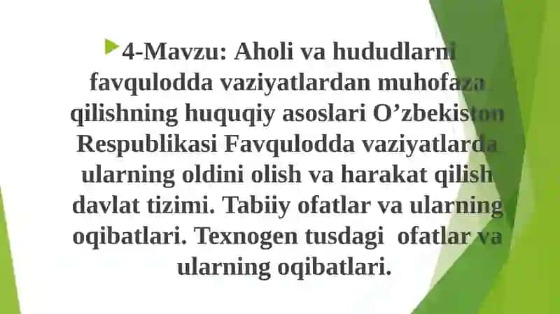 HAYOT FAOLIYATI XAVFSIZLIGI 2