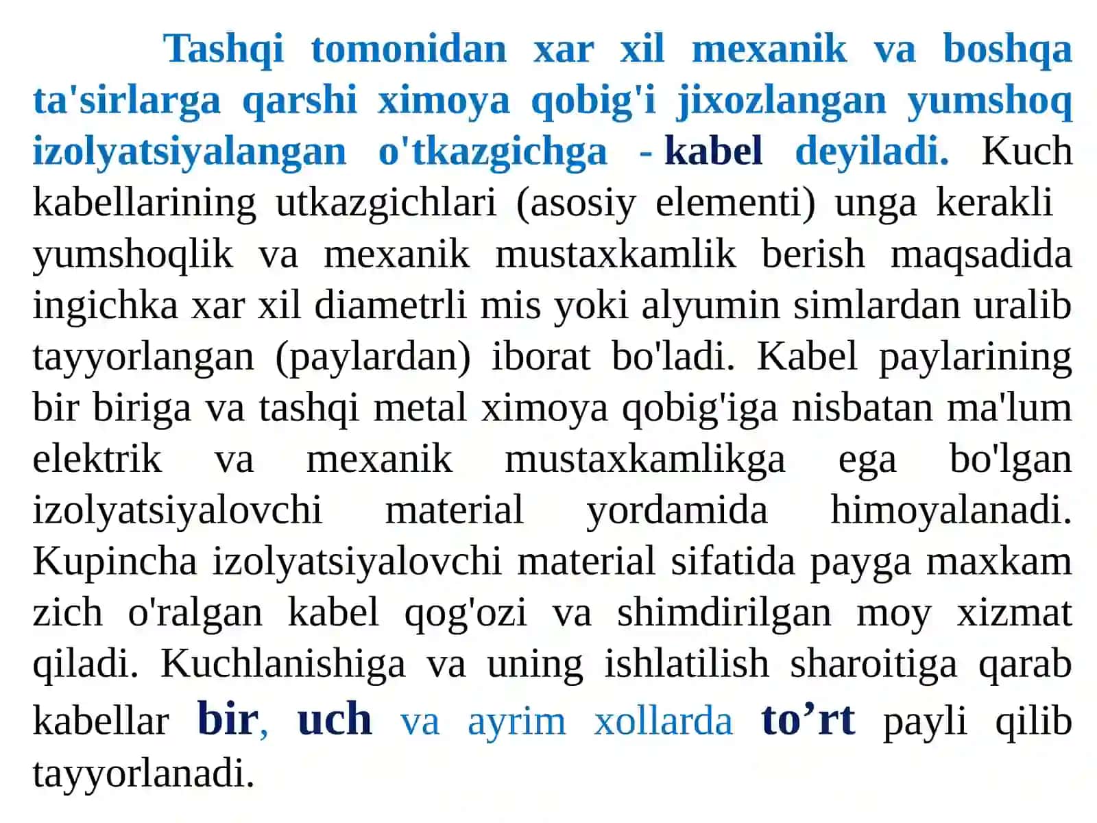 Kichik, o‘rtavayuqori kuchlanishli kuchka bellari 2
