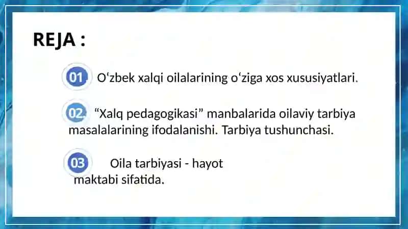 Oila tarbiyasining xalq pedagogikasi manbakarida aks etishi 2
