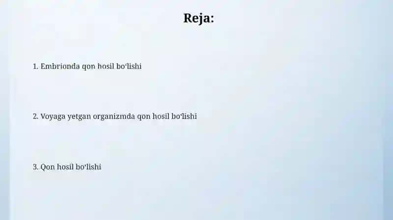 Qon hosil boʻlishi 2