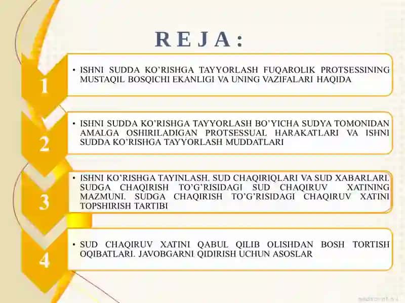 FUQAROLIK ISHLARINI SUDDA KO’RISHGA TAYYORLASH 2