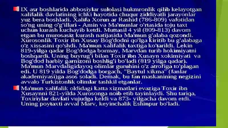 O`ZBEK DAVLATCHILIGINING SHAKLLANISHI VA TARAQQIYOT BOSQICHLARI 2