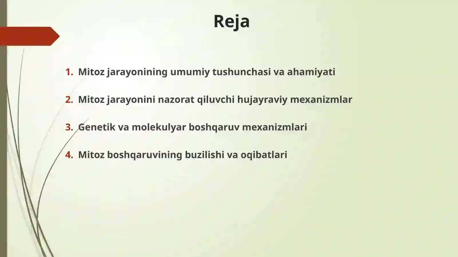 Mitoz jarayonining boshqarilishi 2