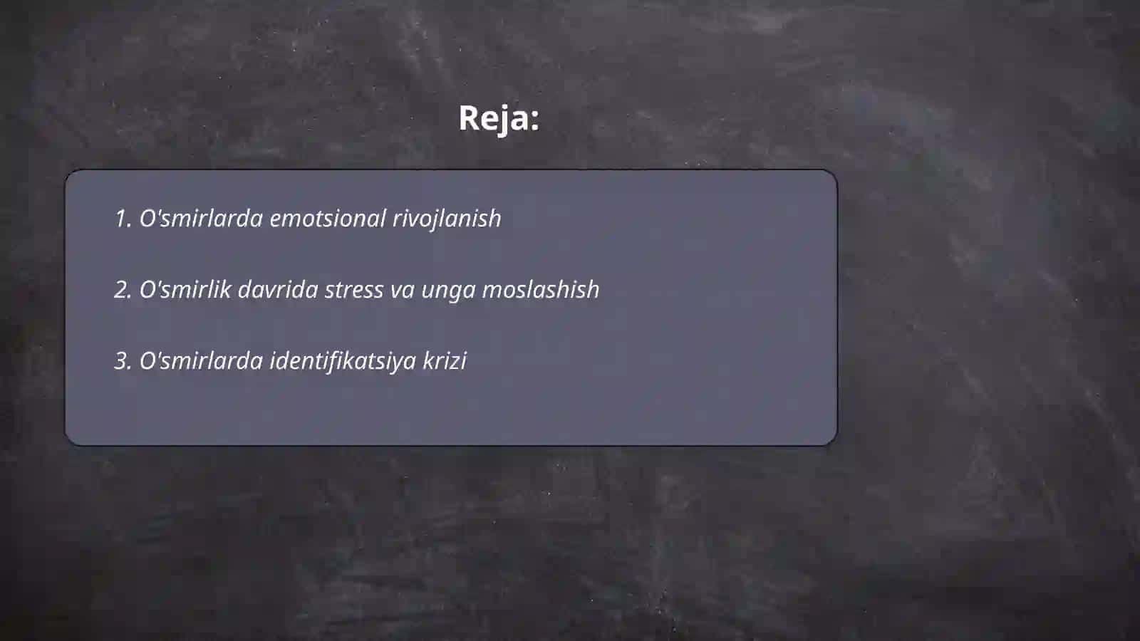 O'smirlar pisihologiyasi 2