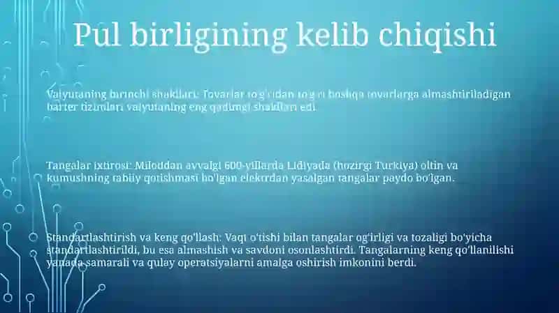 Pulning Yaratilish Tarixi 2