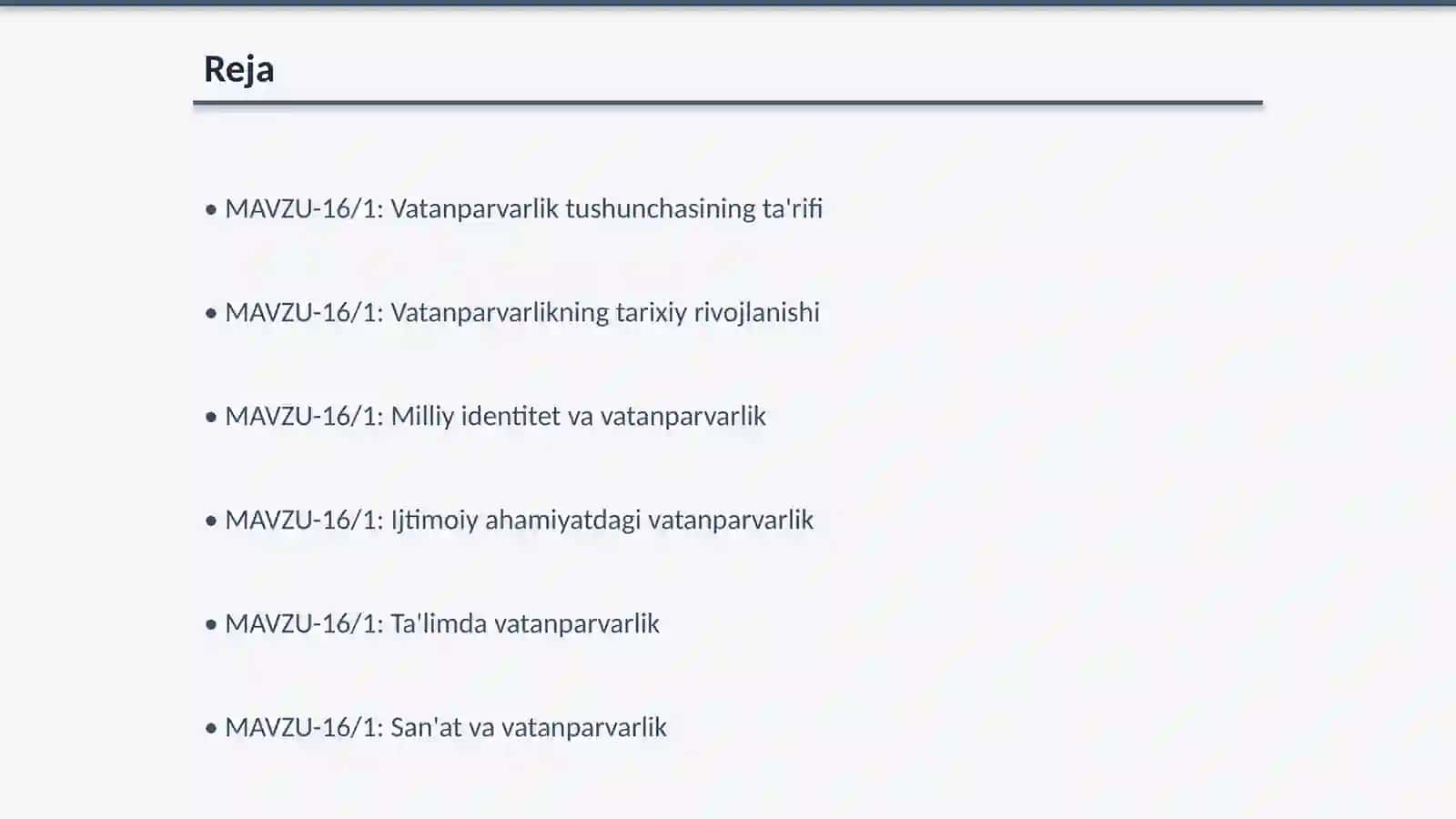 MAVZU-16/1: Vatanparvarlik 2