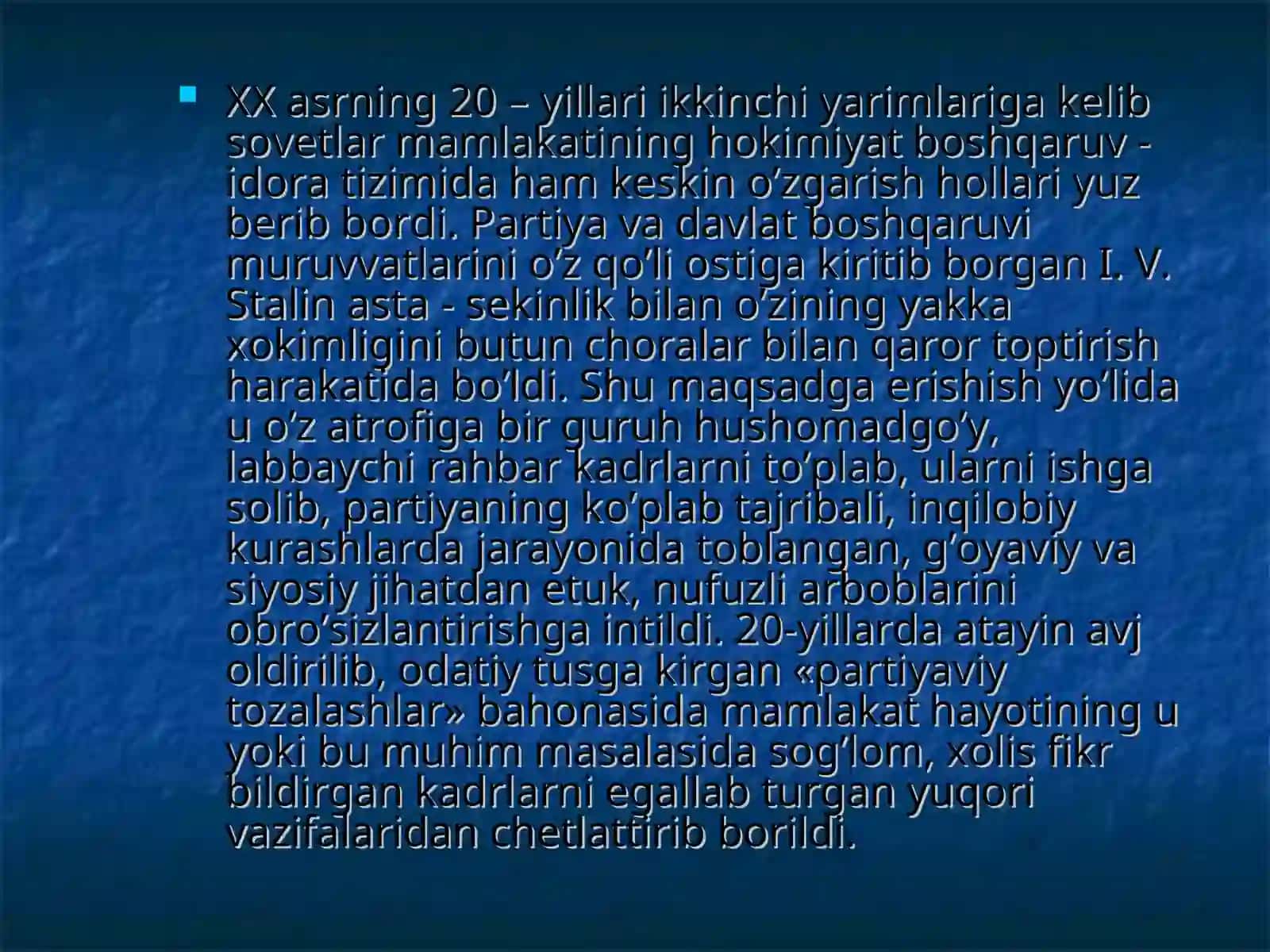 Qatag`onlik va jamoatlashtirish siyosati va uning fojeaviy oqibatlari 2