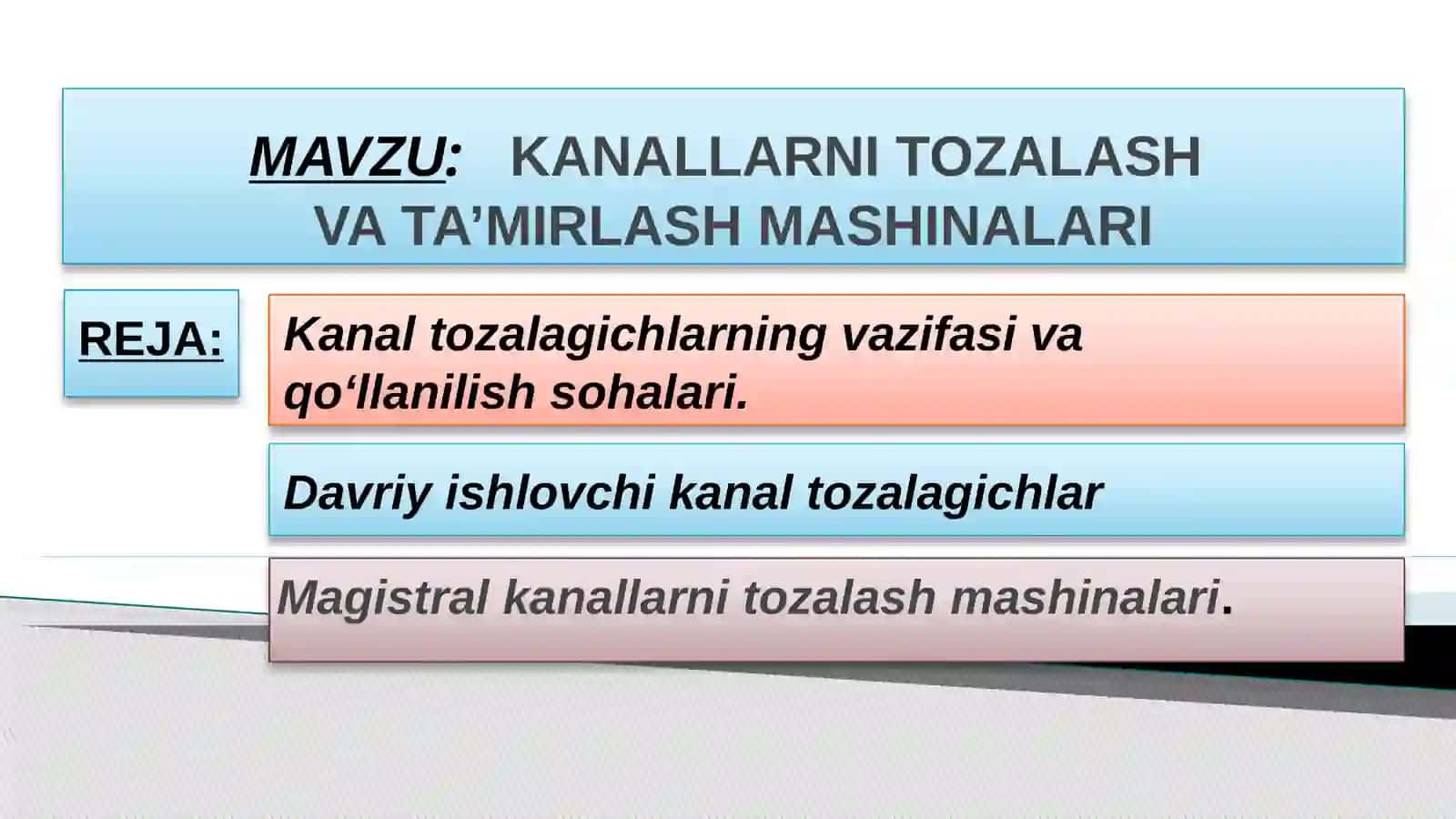 KANALLARNI TOZALASHVA TA’MIRLASH MASHINALARI 2