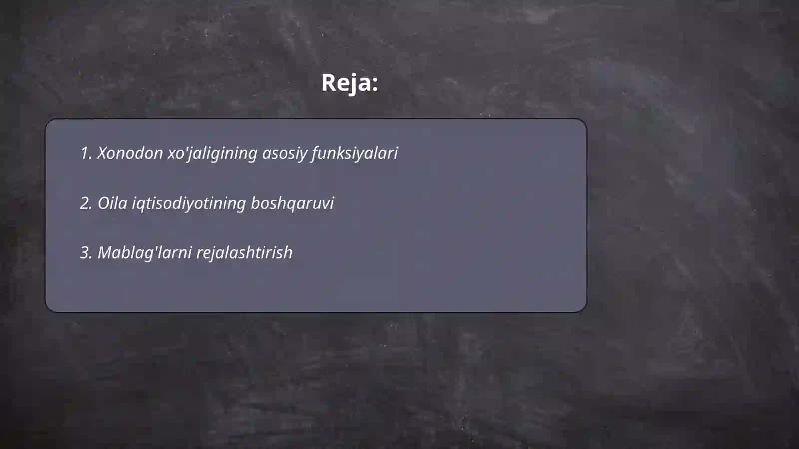 Xonodon xo'jaligining funksiyalari 2