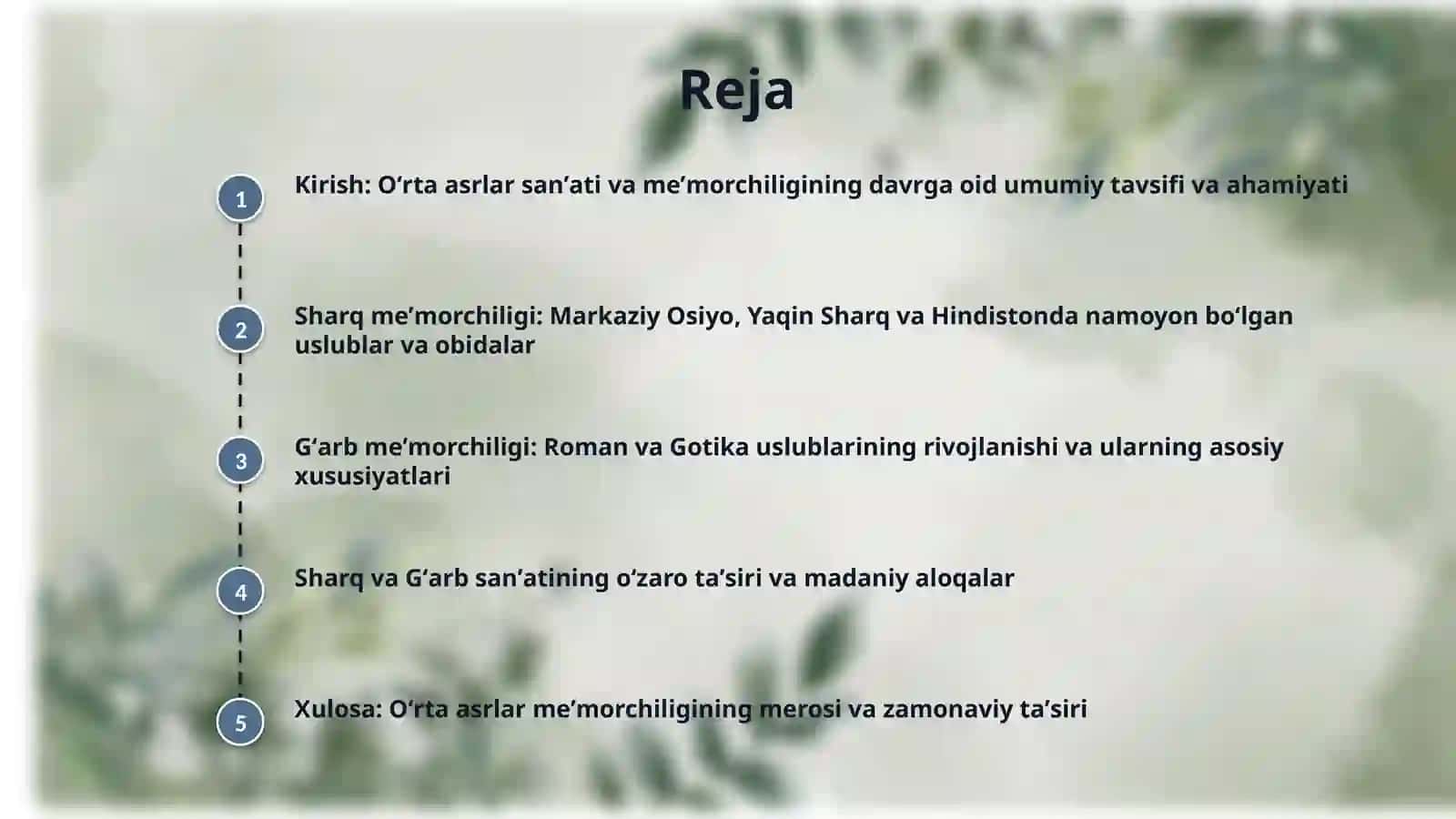 Órta asrlar san'ati va me'morchiligi 2