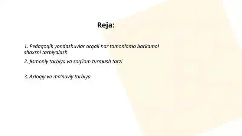 Har tomonlama barkamol shaxsni rivojlantirish 2
