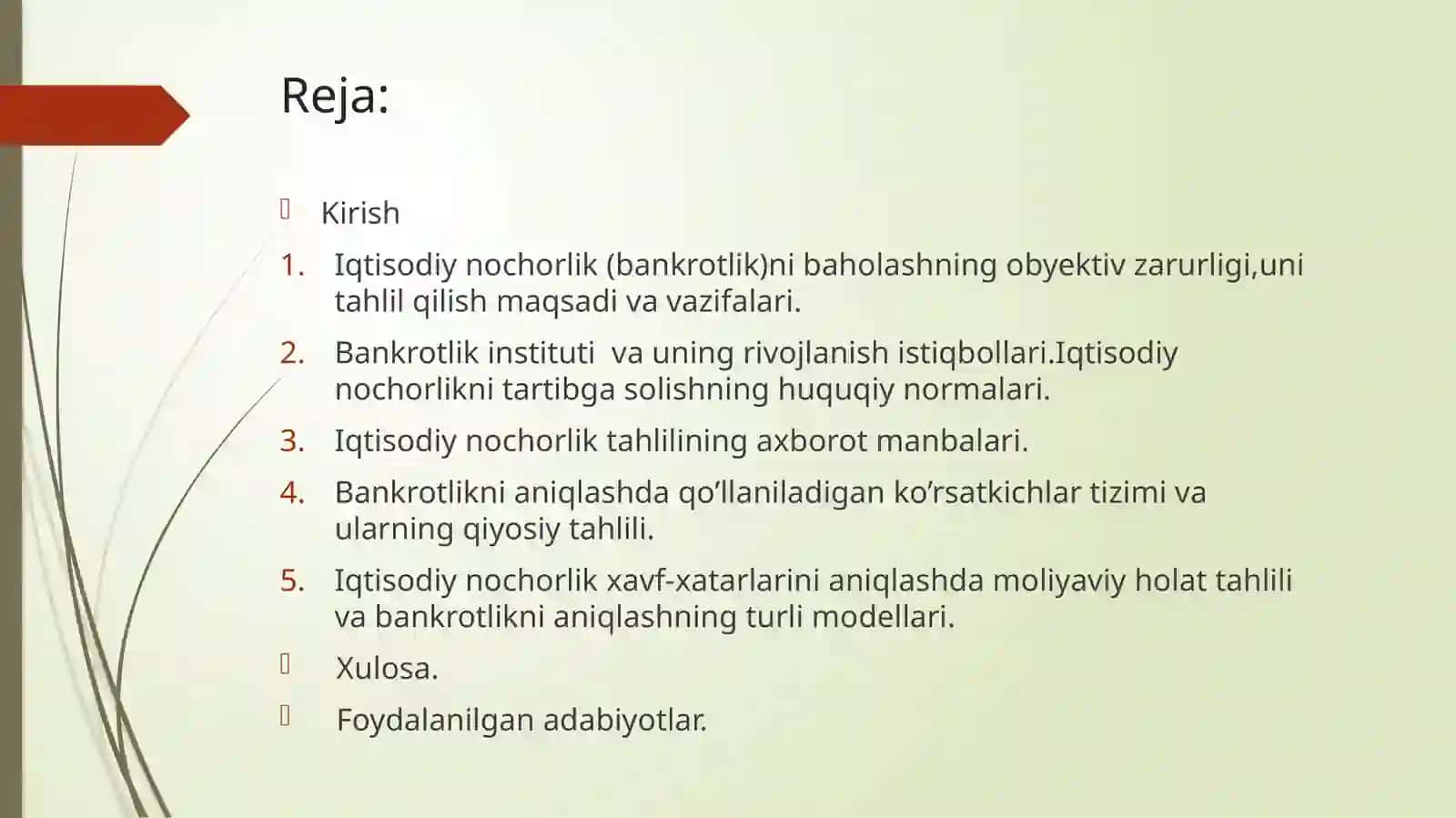 Korxonalarning iqtisodiy nochorligi (bankrotlik) 2