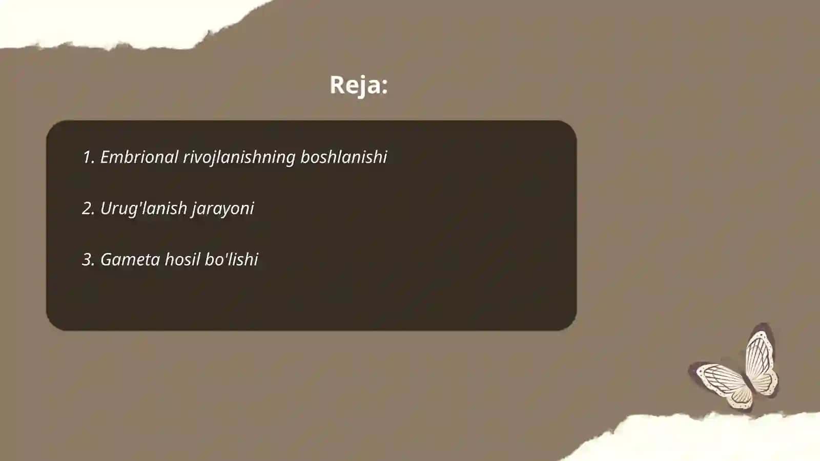 Embrional elementlari. Urug'lanish, maydalanish. Gastrulatsiya 2