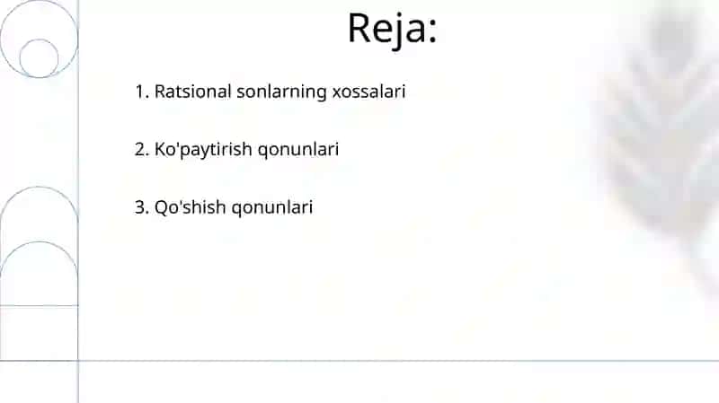 Qo'shish va ko'paytirish qonunlari 2