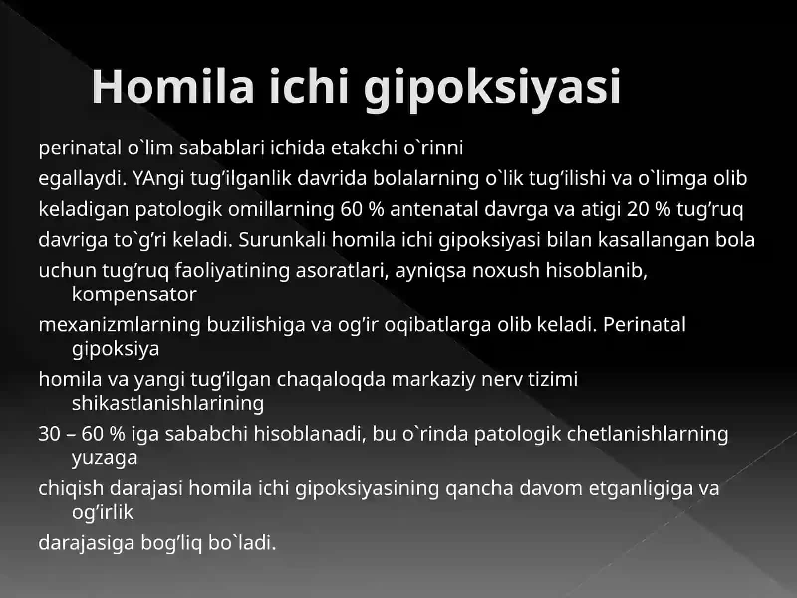 Homila ichi gipoksiyasi 2
