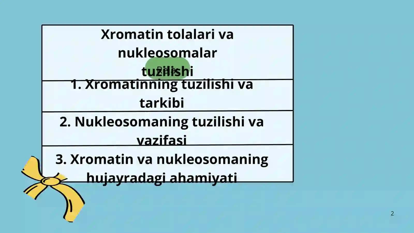 Xromatinning tuzilishi va nukleosomalar 2