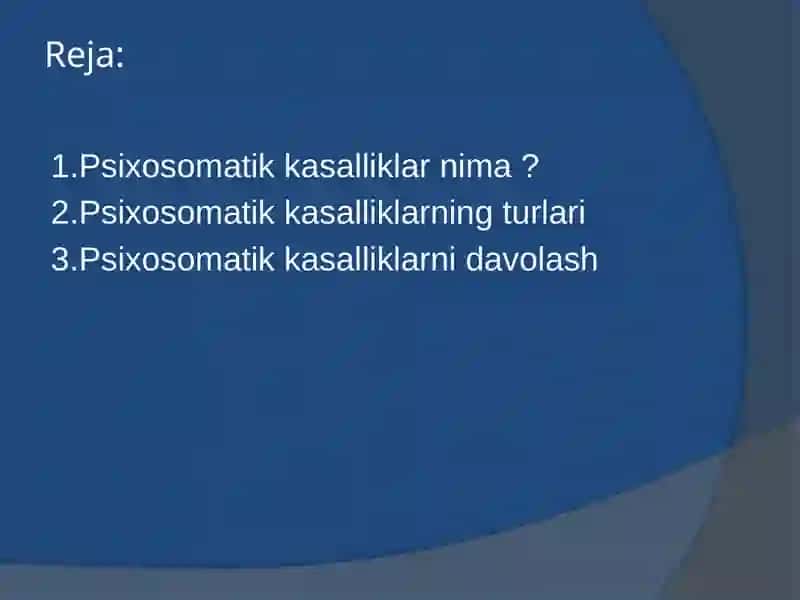 Psixosomatik kasalliklarning klassifikatsiyasi 2