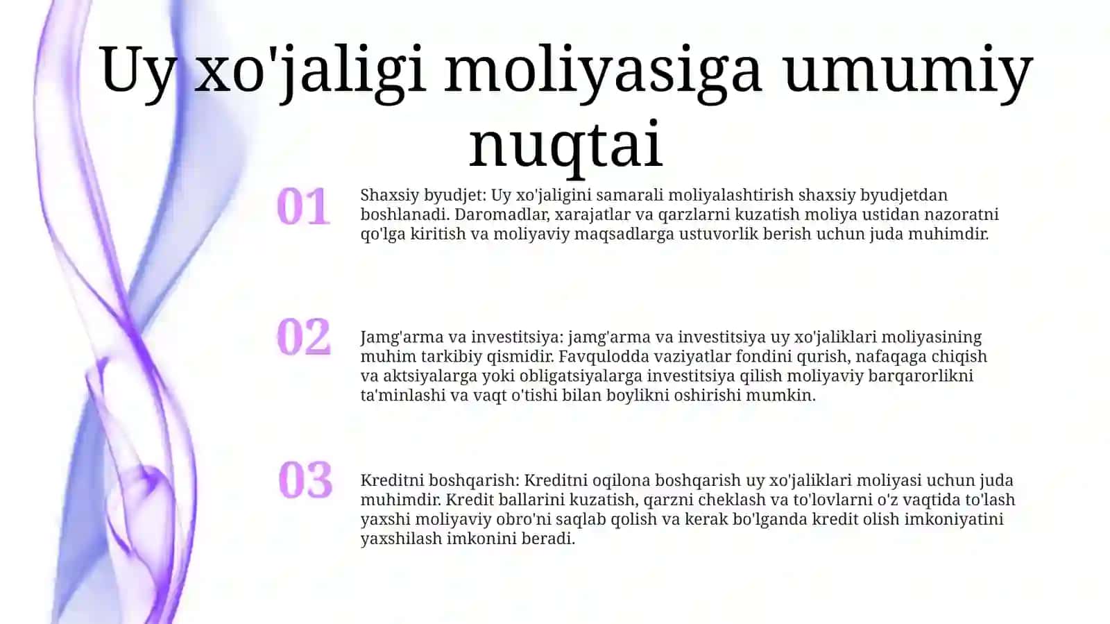 UyXo'JalikMoliyasi 2
