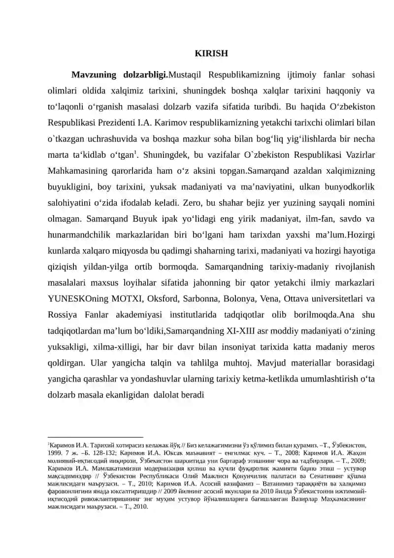 XI-XIII asr boshlarida Samarqandning moddiy madaniyati 2