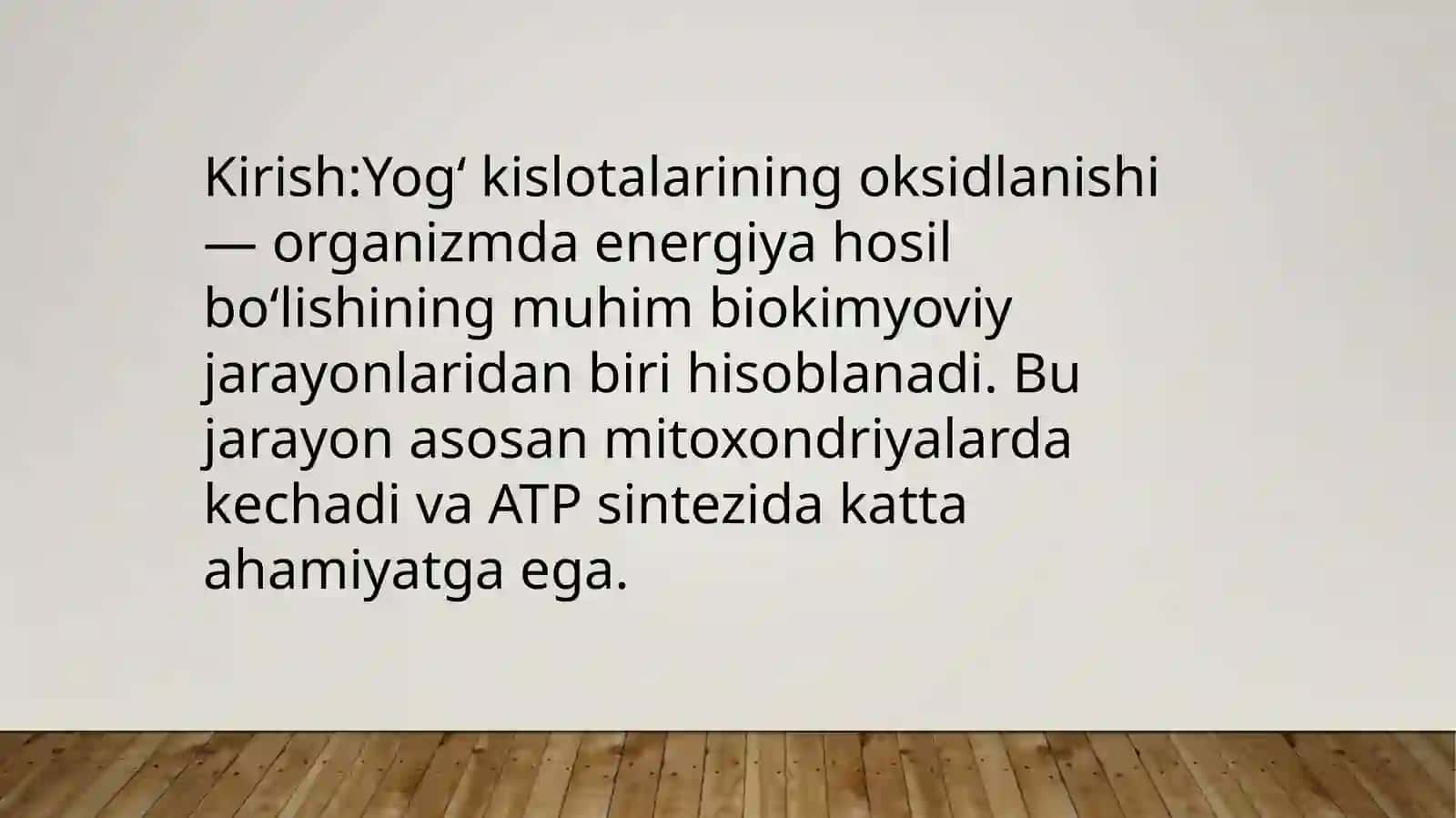 Yog‘ kislotalarining oksidlanishi 2