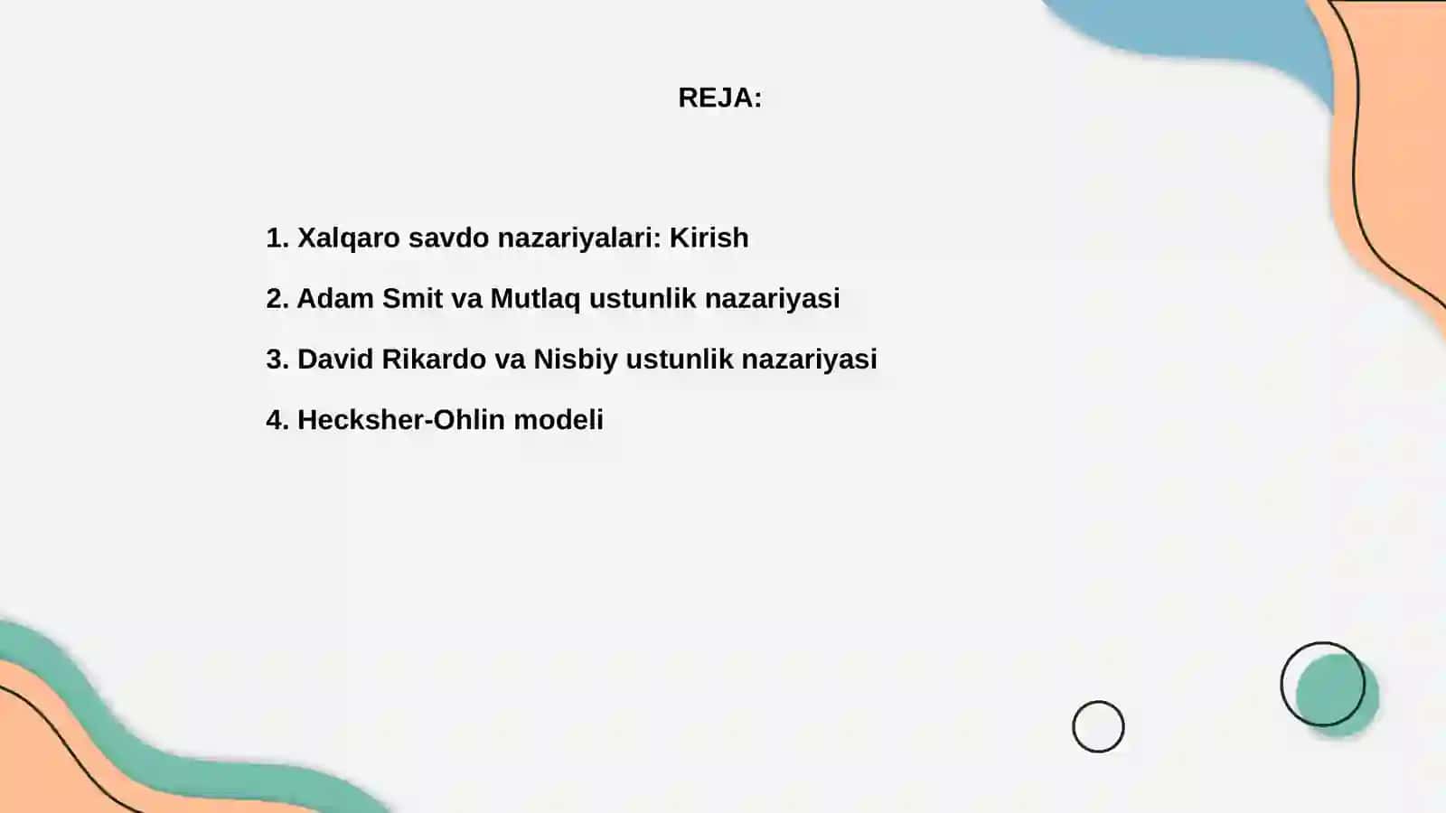 Xalqaro savdo nazariyalari 2