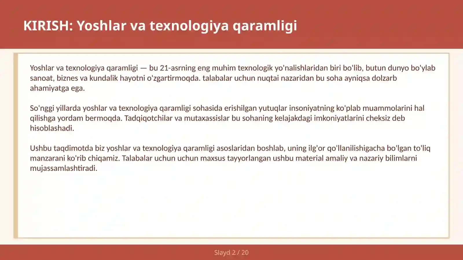 Yoshlar va texnologiya qaramligi 2