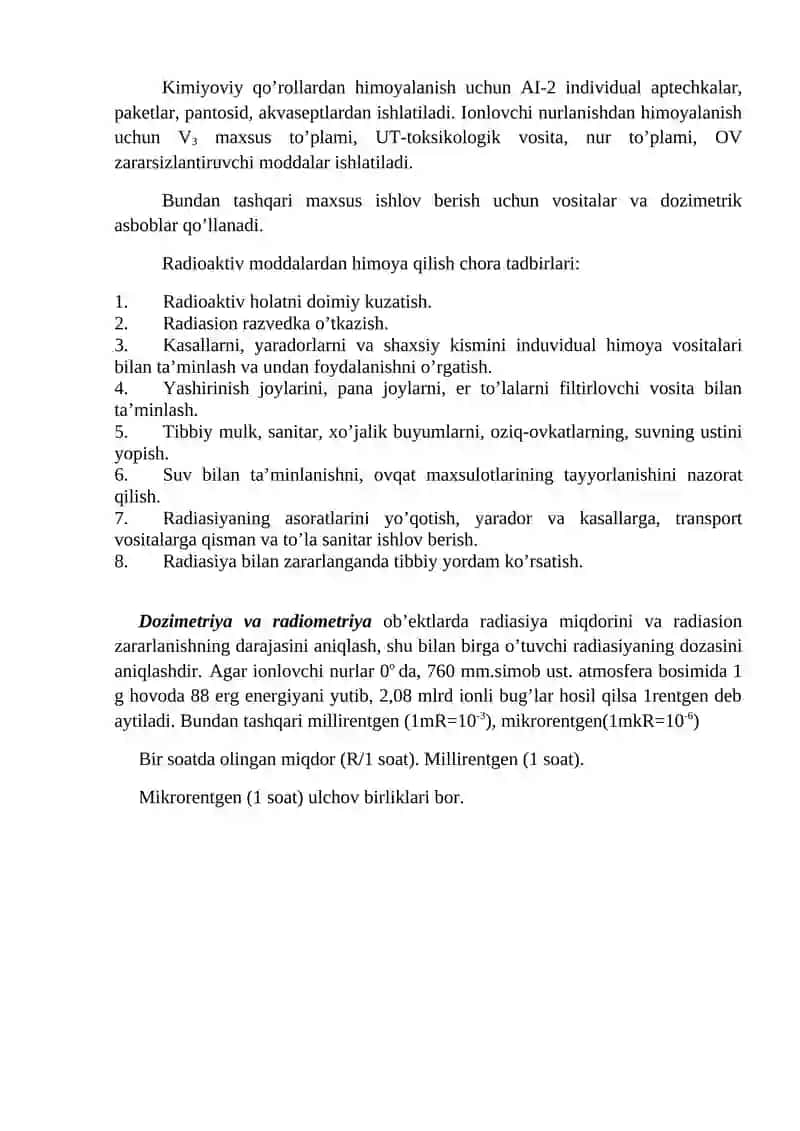 Radiatsiyadan shikastlanish, uning ta’rifi 2