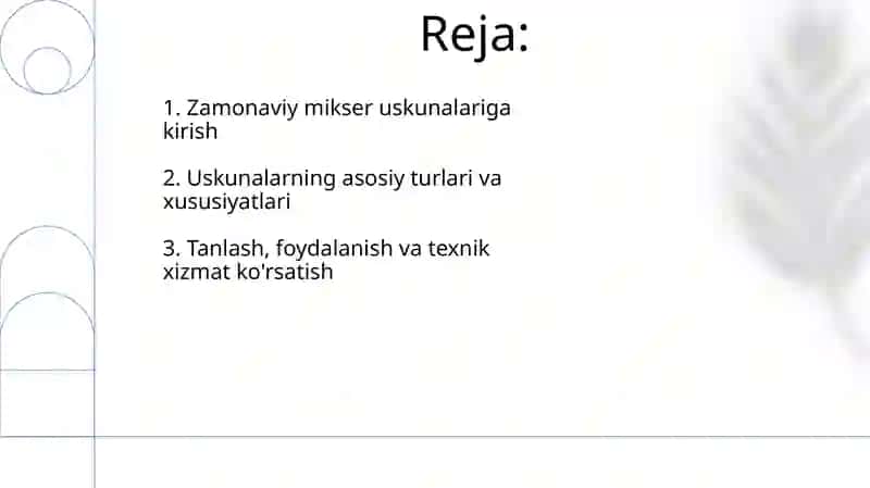 Zamonaviy aralashtirish apparatlari 2