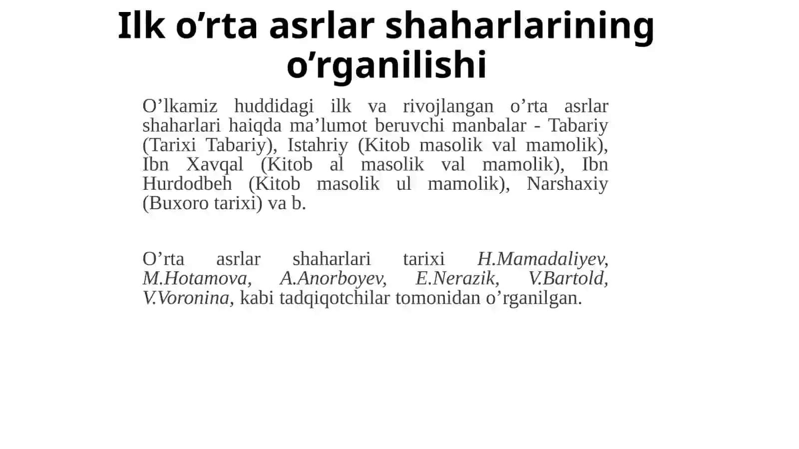 O'zbekiston hududidagi tarixiy shaharlarning xususiyatlari 2