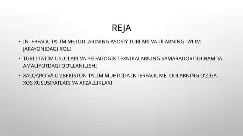 Interfaol ta’lim metodlari tasnifi 2