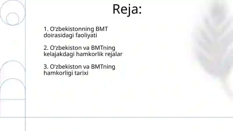 O'zbekistonning BMT bilan hamkorligi 2