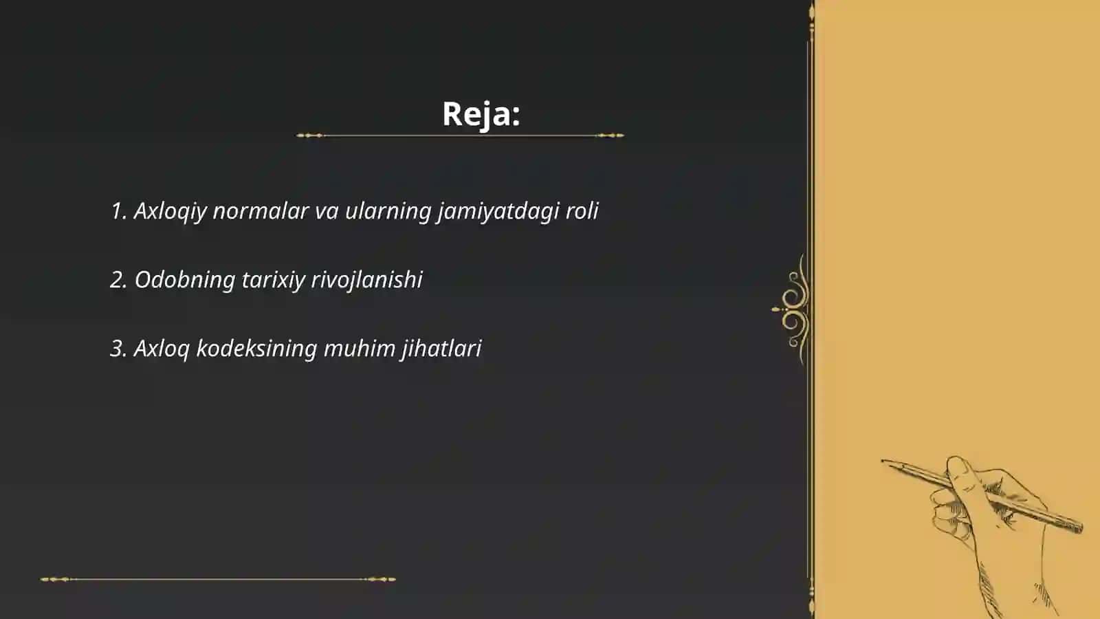Odob axloq koddekisi taxlili 2