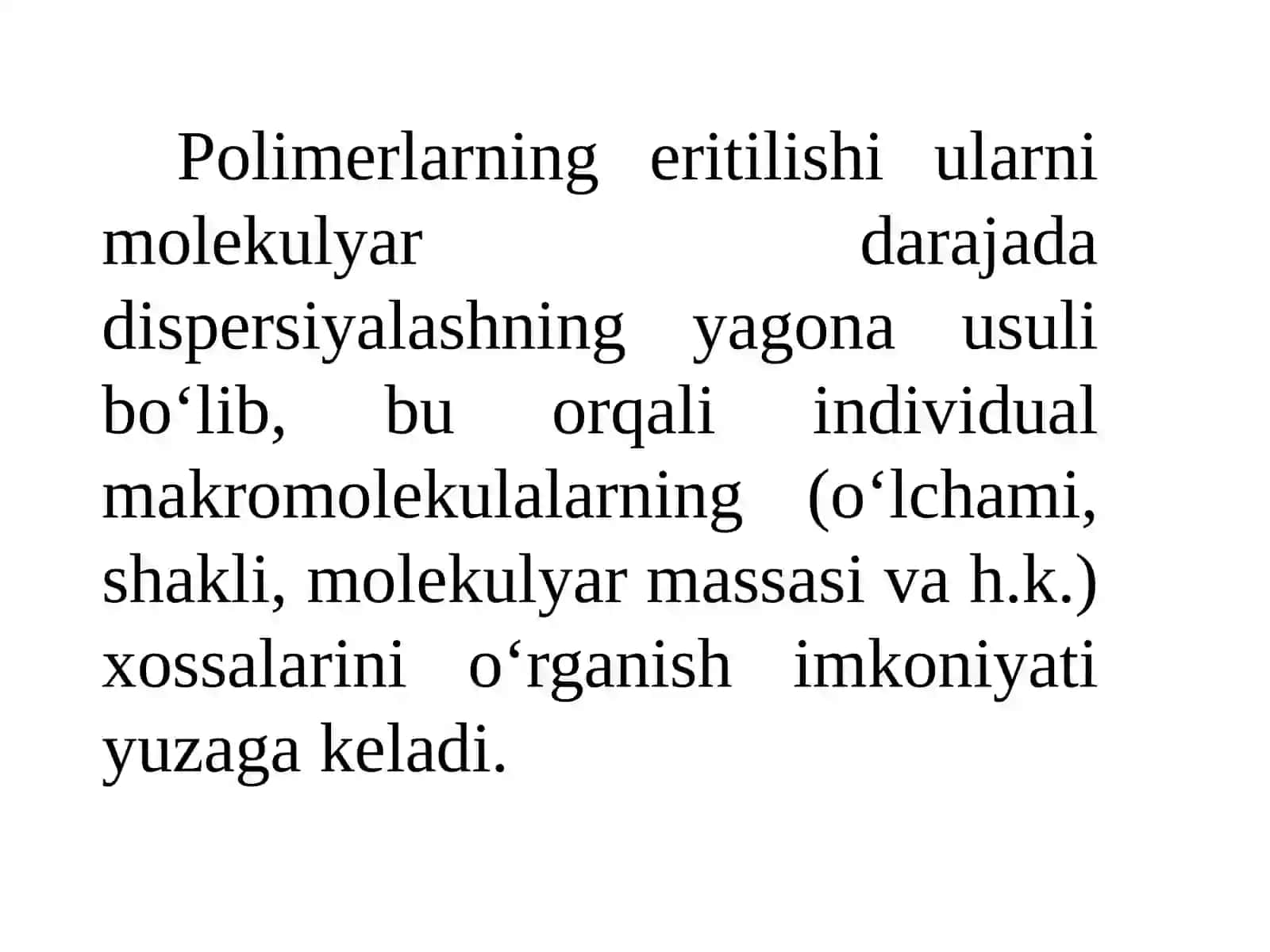 Polimerlarning molekulyar massaviy xarakteristikasi 2