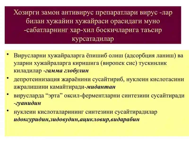 Вирусларга карши воситалар 2